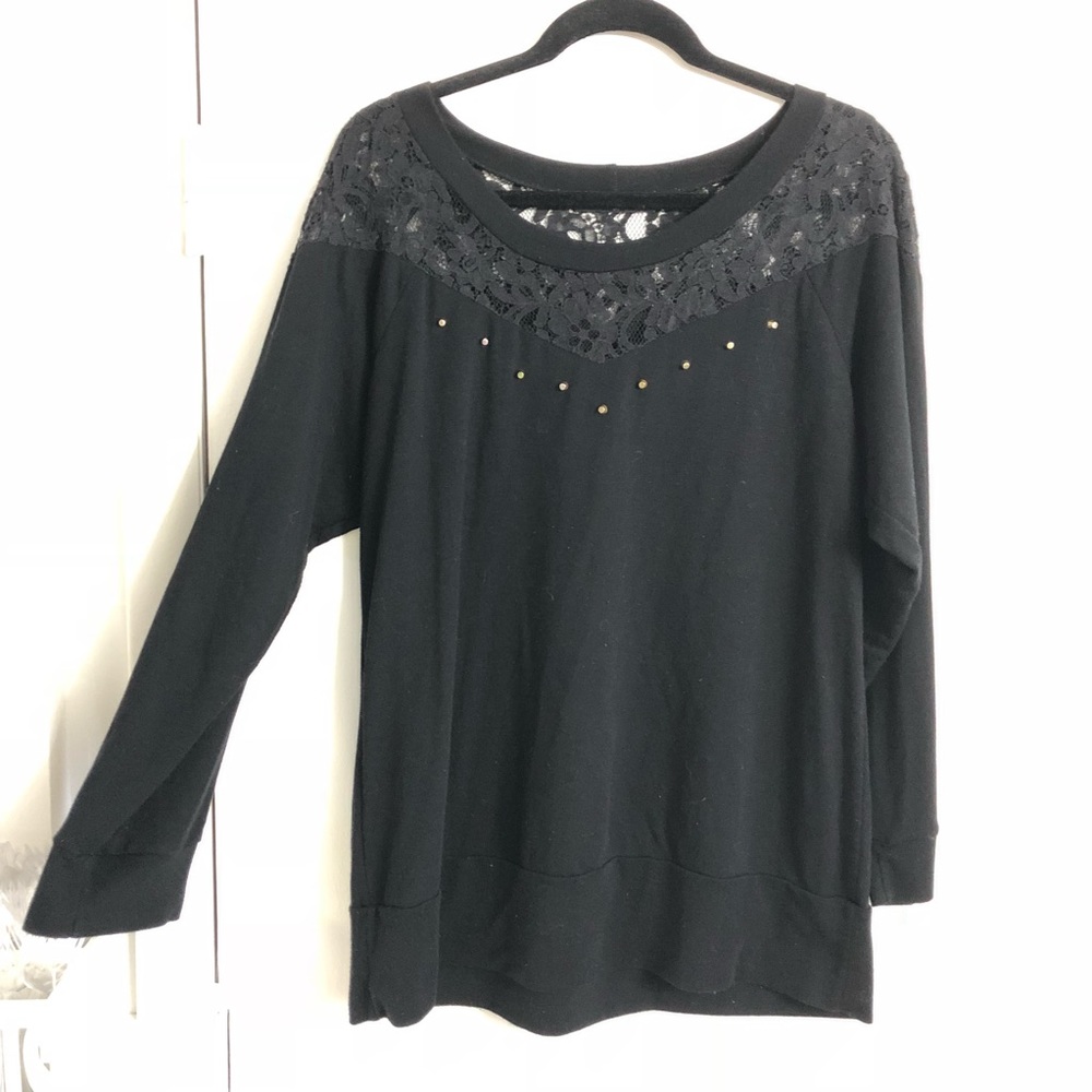Fashion to Figure | Black w/ Lace Sweater | 3x